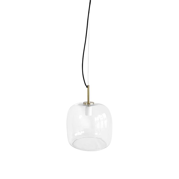 Monty Elegant Curved Clear Glass Pendant Light Lamp - Clear