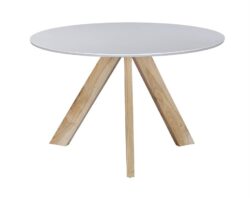 Morrison Wooden Round Dining Table 120cm Solid Timber Legs - White