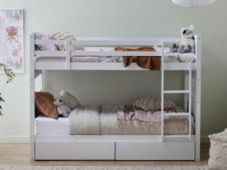 Myer White Single Bunk Bed with Storage | Hardwood Frame | Shop Online or Instore | B2C Furniture