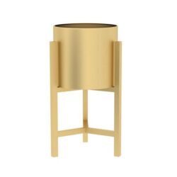 NNEAGS 45CM Gold Metal Plant Stand with Flower Pot Holder Corner Shelving Rack Indoor Display