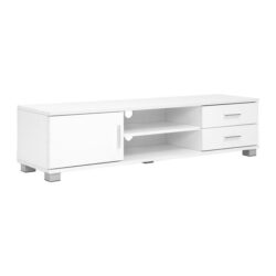 NNEDSZ 120cm TV Stand Entertainment Unit Storage Cabinet Drawers Shelf White
