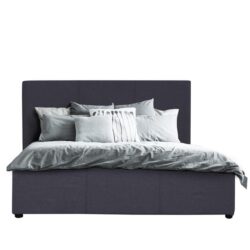 NNEDSZ Luxury Gas Lift Bed Frame Base And Headboard With Storage - King - Charcoal