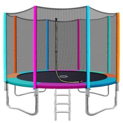 NNEDSZ Trampoline Round Trampolines Kids Safety Net Enclosure Pad Outdoor Gift Multi-coloured