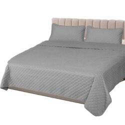 Nneids Bedspread Coverlet Set Quilted Comforter Soft Pillowcases King Grey