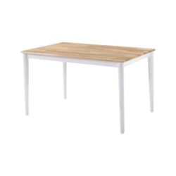 Nora Rectangular Wood Dining Table - 120cm - Natural / White