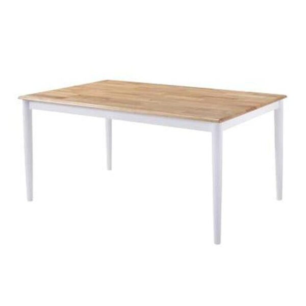 Nora Rectangular Wood Dining Table - 150cm - Natural / White