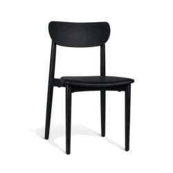 Nord Notodden Dining Chair - Black Frame - Black Cushion Seat