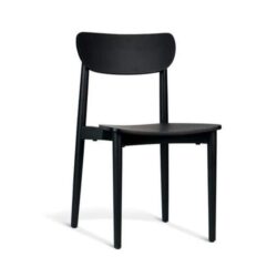 Nord Notodden Dining Chair - Black Frame - Black Timber Seat