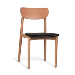 Nord Notodden Dining Chair - Natural Frame - Black Cushion Seat