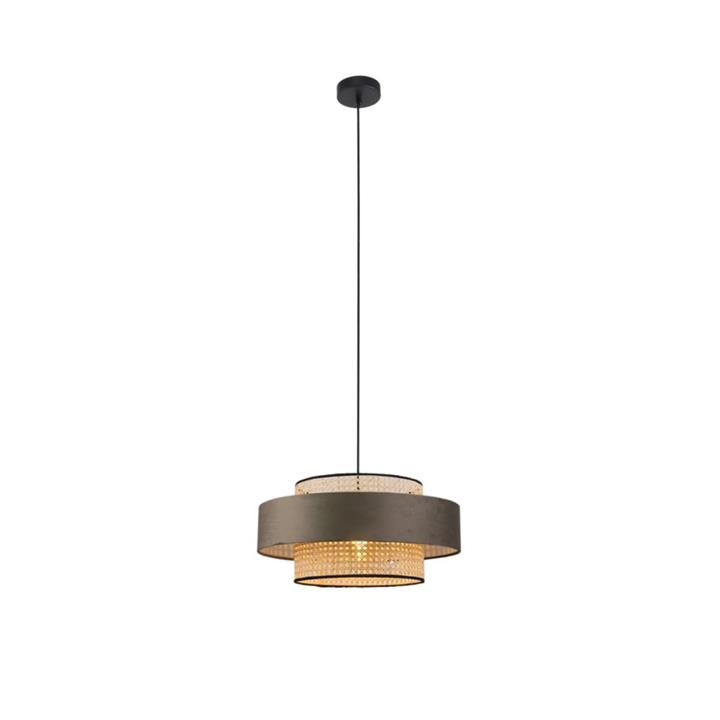 Olcay Modern Elegant Pendant Lamp Ceiling Light - Brown & Natural