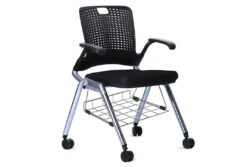 Ooh La La Office Chair - Rapta Conference Chair, Chrome Frame - With Arms - Basket