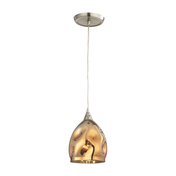 Orb Contemporary Pendant Lamp Light Interior ES Gold Dimpled Glass Ellipse