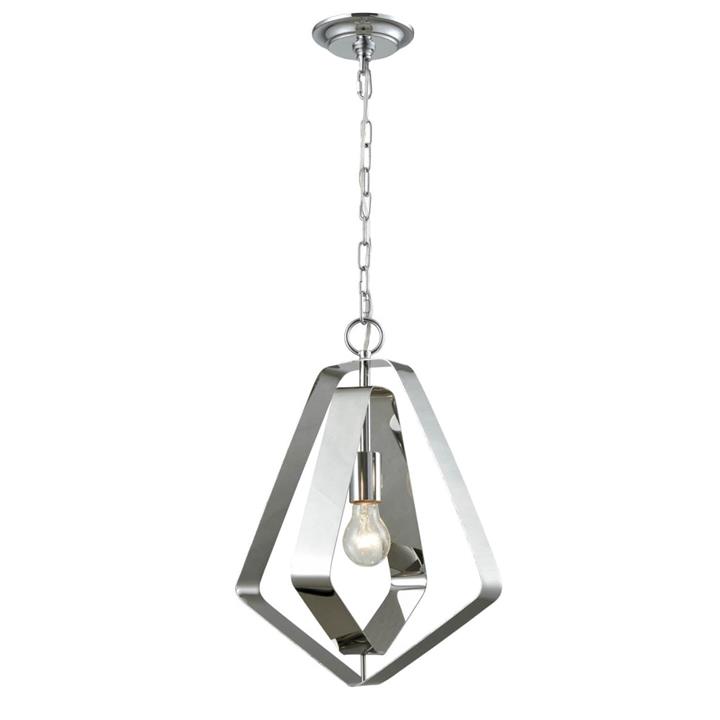 Orbits Contemporary Pendant Lamp Light Interior ES Stainless Steel Pentagon x 2