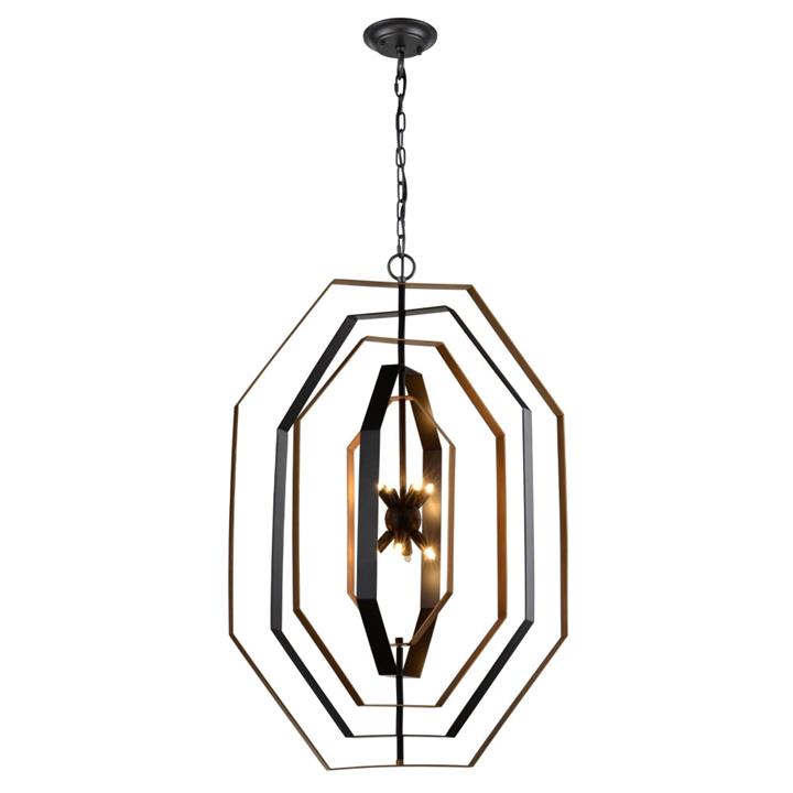 Orbits Contemporary Pendant Lamp Light Interior G9x8 Antique Gold Octagon x 5