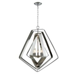 Orbits Contemporary Pendant Lamp Light Interior SESx5 Stainless Steel Pentagon x 5