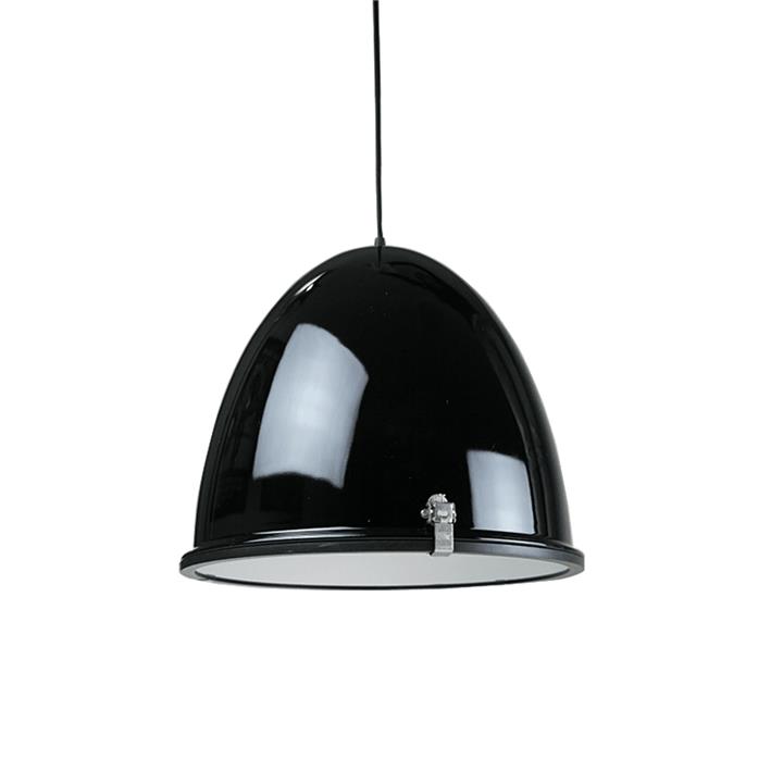 Orlyn Classic Industrial Metal with Acrylic Cover with Frosted Diffuser Pendant Light Lamp - Black