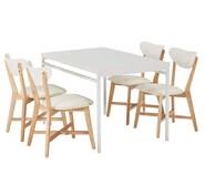 Oslo 4 Seater Dining Set With Elke Chairs White