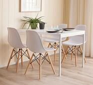 Oslo 4 Seater Dining Set With Replica Eames Chairs White
