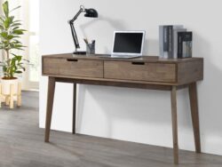 Paris Hardwood Office Desk | 2 Drawer | Rustic Walnut | Shop Online or Instore | B2C Furniture