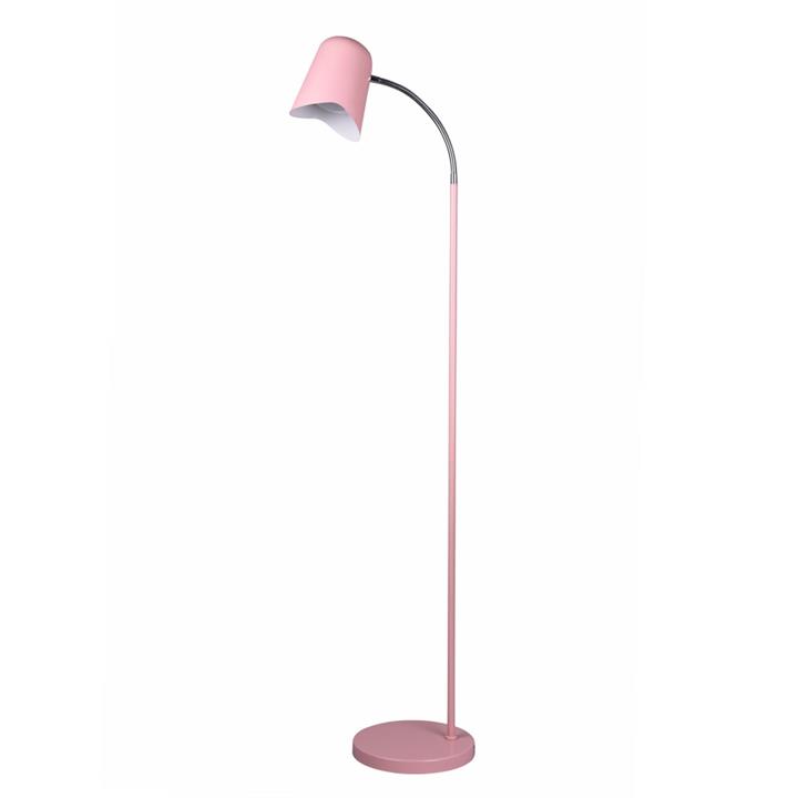 Penelope Modern Floor Lamp ES Ellipse Adjustable with Wave Edge Matte Pink