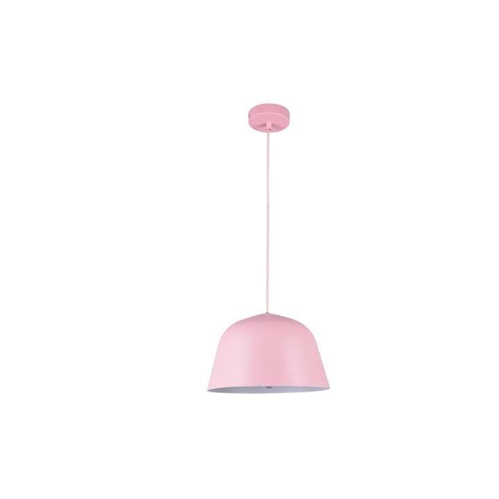Penelope Modern Pendant Lamp Light Interior ES Angled Dome Matte Pink