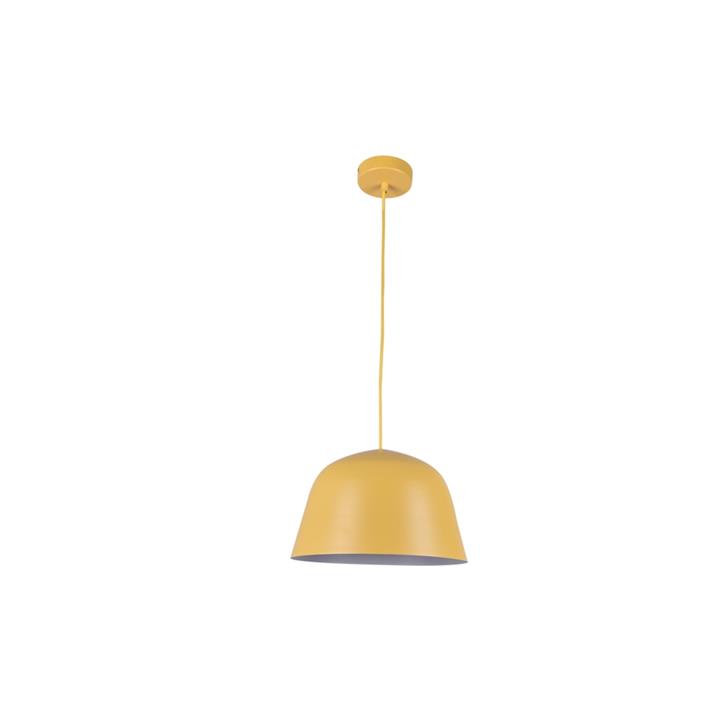 Penelope Modern Pendant Lamp Light Interior ES Angled Dome Matte Yellow