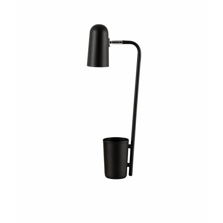 Penelope Modern Table Lamp SES Ellipse Adjustable with Storage Matte Black