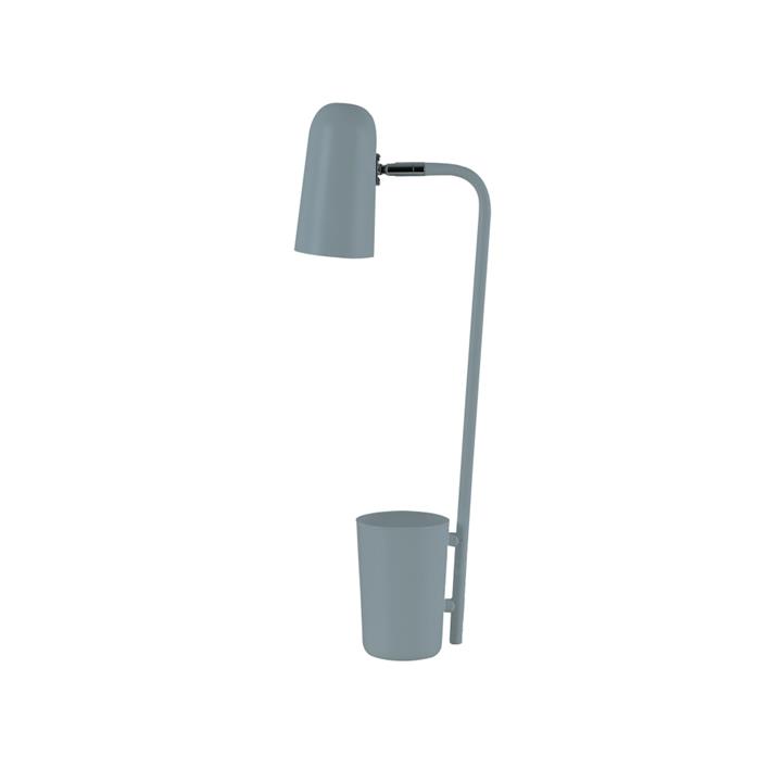 Penelope Modern Table Lamp SES Ellipse Adjustable with Storage Matte Blue