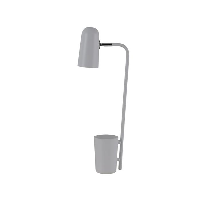 Penelope Modern Table Lamp SES Ellipse Adjustable with Storage Matte Grey