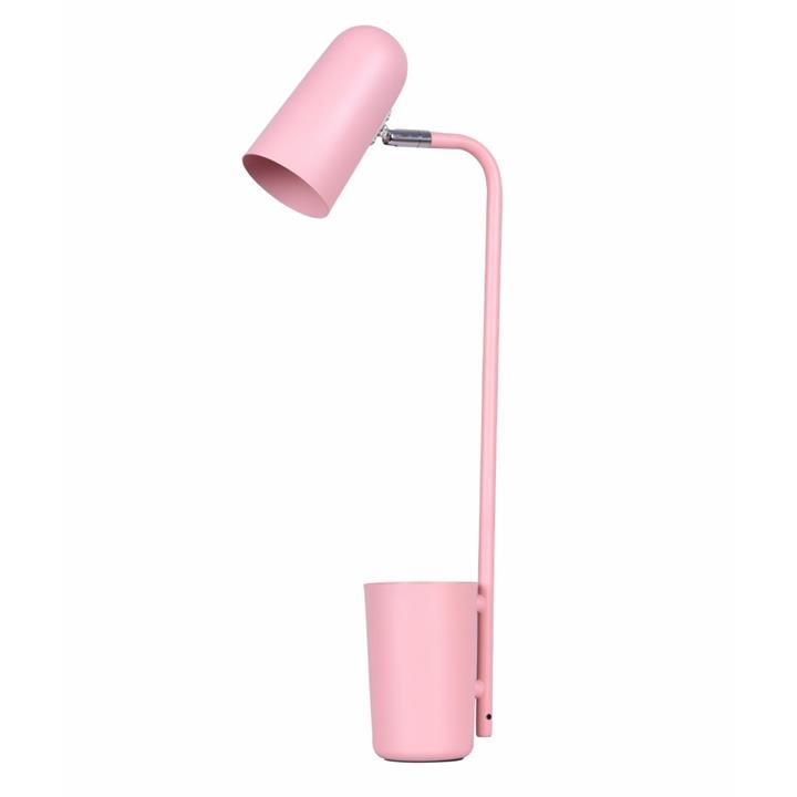 Penelope Modern Table Lamp SES Ellipse Adjustable with Storage Matte Pink