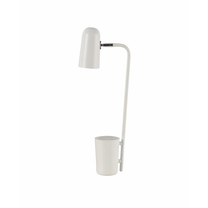 Penelope Modern Table Lamp SES Ellipse Adjustable with Storage Matte White