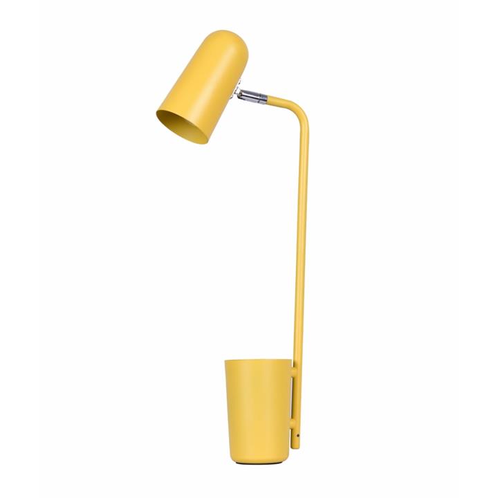 Penelope Modern Table Lamp SES Ellipse Adjustable with Storage Matte Yellow