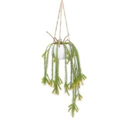 Pine Branch Artificial Faux Plant Decorative 75cm In Small Hanging Pot