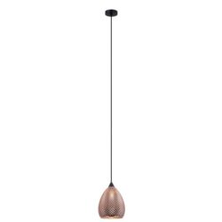 Reid Elegant Pendant Lamp Light Interior ES Copper Glass Ellipse with Segments