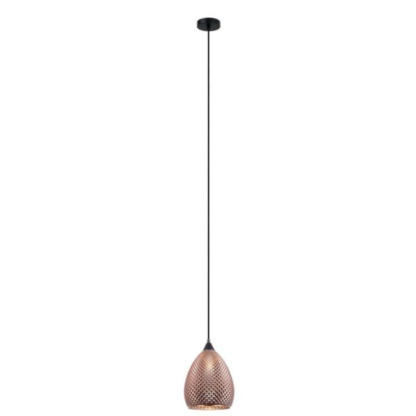 Reid Elegant Pendant Lamp Light Interior ES Copper Glass Ellipse with Segments