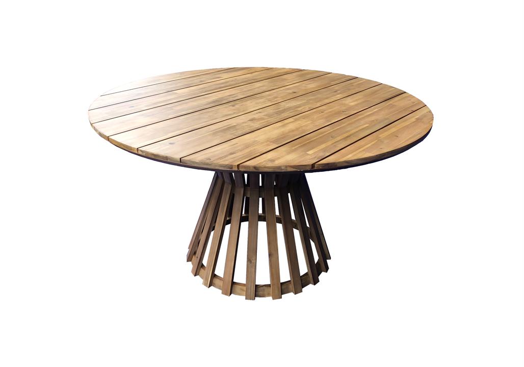 Renzo 1.35m Round Outdoor Dining Table - Natural Light by Interior Secrets - AfterPay Available