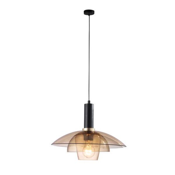 Revivo Modern 3-Inverted Bowl Design Pendant Lamp Light Amber