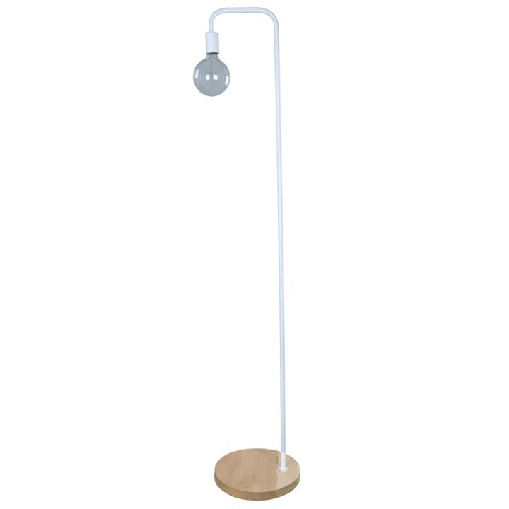 Sari Floor Lamp ES White Hook with Blonde Wood