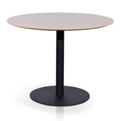 Scope Round Office Meeting Table - Natural with Black Base by Interior Secrets - AfterPay Available