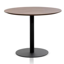 Scope Round Office Meeting Table - Walnut with Black Base by Interior Secrets - AfterPay Available