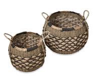 Set Of 2 Equador Round Storage Baskets Neutral