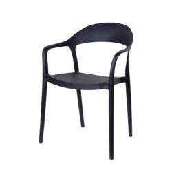 Set Of 2 Regas Modern Scandinavian Kitchen Dining Arm Chairs - Black