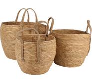 Set Of 3 Corda Storage Baskets Neutral