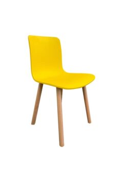 Set Of 4 Heme Scandinavian Kitchen Dining Chair Timber Legs - Yellow