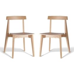 Set of 2 - Masa Ito Oriental Dining Chair - Natural Timber Seat