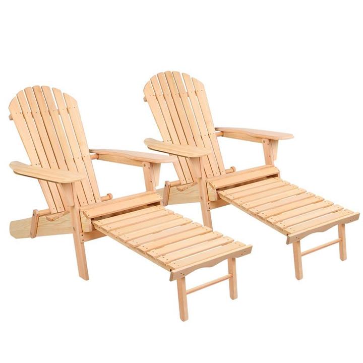 Set of 2 Outdoor Sun Lounge Chairs Patio Furniture Beach Chair Lounger