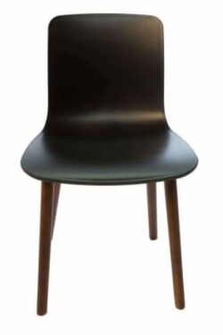 Set of 4 - Jasper Morrison Replica Hal Dining Chair Replica - Walnut Legs - Black