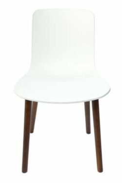 Set of 4 - Jasper Morrison Replica Hal Dining Chair Replica - Walnut Legs - White