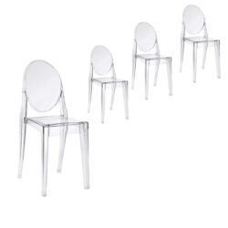 Set of 4 - Philippe Starck Replica Victoria Ghost Dining Chair - Clear