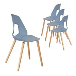 Set of 4 - Tech Scandinavian Dining Chair - Slate